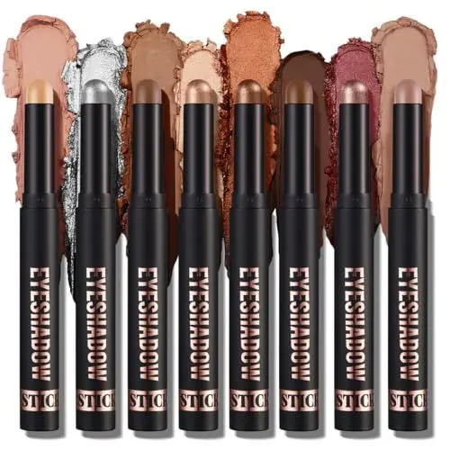 Produktbild: Ofanyia 8 Farben Lidschatten Stick Set, Schimmer Matte Lidschatten Crayon Eye Brightener Stick, Smooth Texture Cream Eyeshadow Pen, Long Lasting Waterproof Eye Shadow Pencil Gift Set