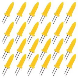 Produktbild: OFFCUP BBQ Mais Halter, 24pcs Edelstahl Maiskolben Spieße, Twin Prong Maiskolbenhalter, Maiskolbenhalter Mais Picks für BBQ Maiskolben Grillzubehör Corn Holders Schaschlikspieße Fruit Forks