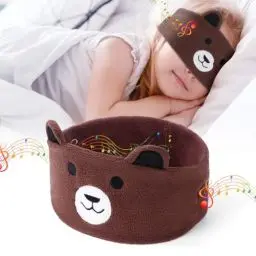 Produktbild: OFFCUP Bluetooth Schlafmaske Kinder Augenmaske, Schlafkopfhörer Bluetooth Stirnband Kopfhörer, Musik Schlafen Stirnband Kinder Schlaf Kopfhörer Headband Schlafbrille für Kinder Nickerchen Reisen-Braun