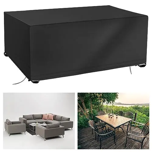 Produktbild: OFFCUP Gartenmöbel Abdeckung, Rechteckig Schwerlast 420D Oxford Gewebe, Abdeckplane Gartenmöbel, Wasserdichte Schutzhülle Anti-UV Abdeckplane für Gartentische Terrassenmöbel(180*120*74)