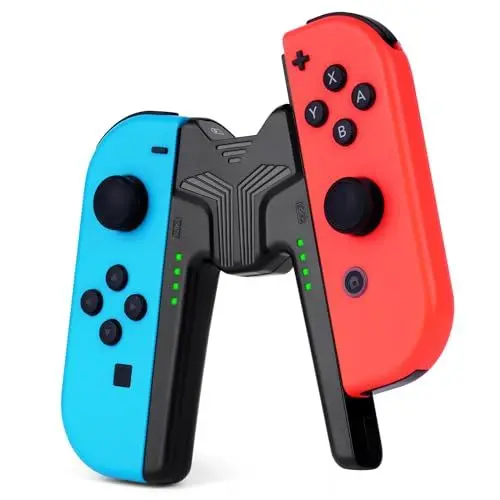 Produktbild: OFFCUP Ladegriff für Nintendo Switch NS/Switch OLED Joy Con, Efficient Charging Grip Controller Halterung V-förmiger Gaming Griff Controller Tragbarer Halter für Joy Con Switch Controller