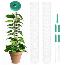 Produktbild: OFFCUP Moosstab Pflanzstab, 2pcs Monstera Rankhilfe, Monstera mit 5 Etiketten und 1 Rollen Klettverschluss, Rankhilfe für Zimmerpflanzen 50cm, für Gartenbepflanzung Efeutute Pflanzenunterstützung