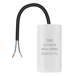 Produktbild: OFFCUP Motorkondensator CBB60 Anlaufkondensator 8μF 450V Kondensator 8μF 450V CBB60 Kondensatoren mit Drahtleitung für Elektromotoren und Schwimmbadpumpen Elektromotor,50/60Hz