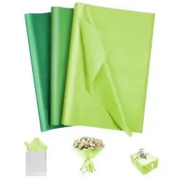 Produktbild: OFFCUP Seidenpapier, 60 Blatt Transparentpapier Bunt, 3 Farben Tissue Paper 50 * 35 cm Bastelpapier Transparent Geschenkpapier Glanzpapier Verpackungsmaterial für Geschenktüten, Dekoration - Grün