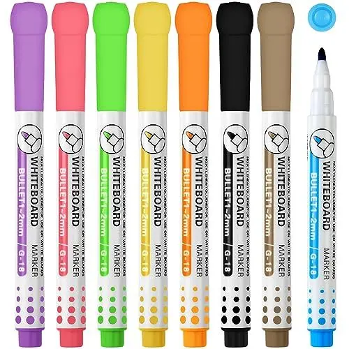Produktbild: OFFCUP Whiteboard Stifte, 8 Farben Whiteboard Marker, Folienstift Abwischbar, Bunt Fensterstifte non Permanent Marker flüssig Kreidemarker für Fenster & Tafel Glasmalstifte Tafelstift