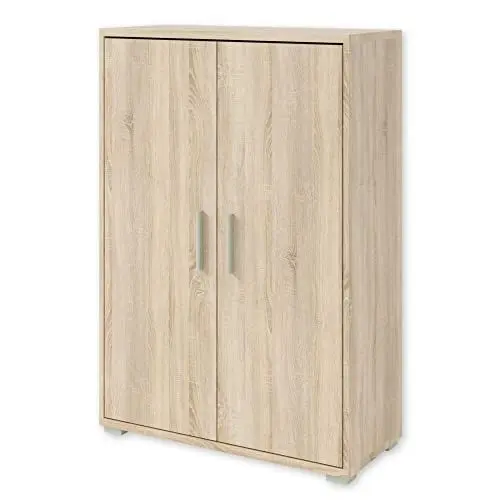Produktbild: OFFICE LINE Aktenschrank in Eiche Sonoma Optik - Halbhoher Büroschrank mit 2 Türen - Modernes Büromöbel Komplettset - 78 x 114 x 35 cm (B/H/T)