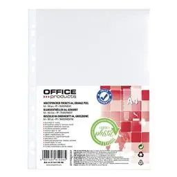 Produktbild: OFFICER PRODUCTS Prospekthüllen / 100 Stück / Din A4/ Genarbt Oben Offen Klarsichthüllen Sicht-Hüllen Gelochte Plastikhülle für Dokumente Papiere Akten Ordner/PP/ Transparent, 21141155-90