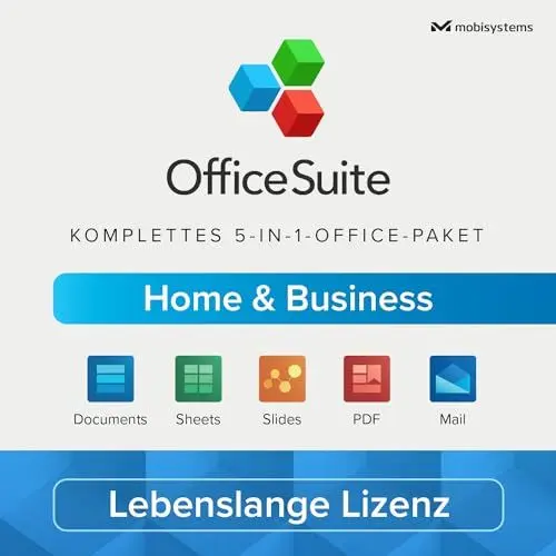 Produktbild: OfficeSuite Home & Business – Lebenslange Lizenz – Documents, Sheets, Slides, PDF, Mail & Calendar für 1 Windows PC