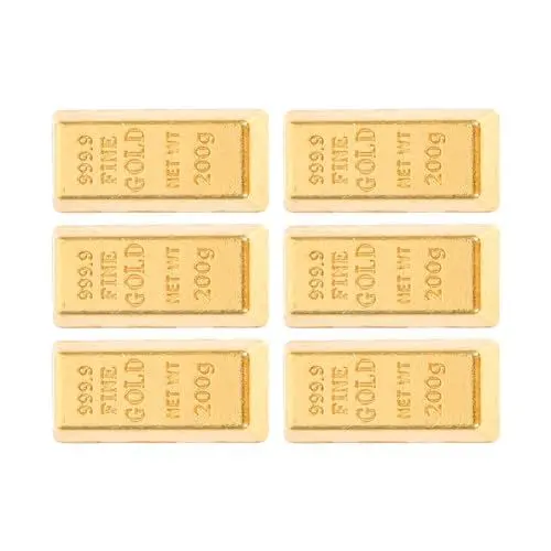Produktbild: OFFIGAM 6 Stück Schatz Modell Goldener Schatzziegel Bar Türstopper Kleine Hausdekoration Simulation Von Goldziegeln Goldener Backstein Künstliches Goldbarrendekor Mini- Papier