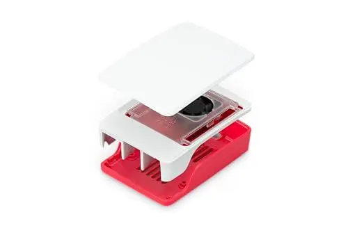 Produktbild: offizielles Gehäuse für Raspberry Pi 5, rot/weiß