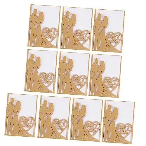 Produktbild: OFFSCH 10 Stücke Hochzeit Einladungen Karten Papier Set Vertikale Einladung Karte Grußkarten Hochzeit Elegante Und Design