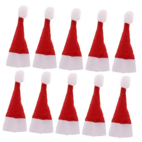 Produktbild: OFFSCH 10 Stück Weihnachts-weinflaschenverschluss in Hutform Für Sektflaschenversiegelung Festliche Dekoration Für Die Weihnachtsfeier
