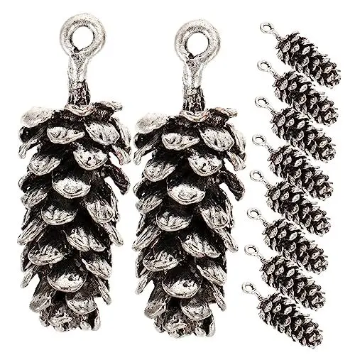 Produktbild: OFFSCH 10st Anhänger Schmuck Abstandsperle Emaille Tannenzapfen Weihnachtsdekor Mit Tannenzapfen Schmuck Finden Charme Baumelnder Charme Golddekor Mach Es Selbst Modellieren 3d Legierung