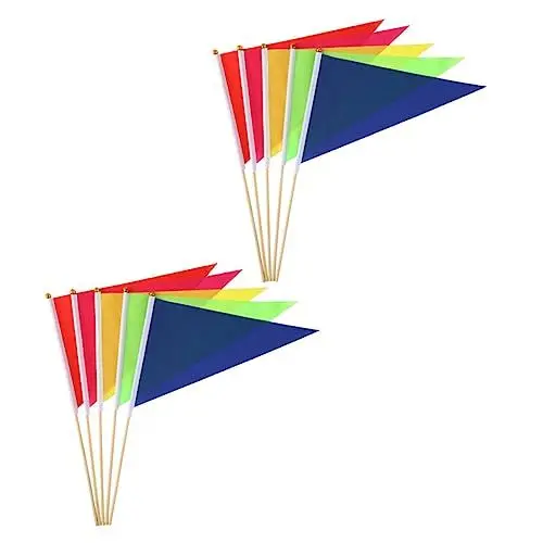 Produktbild: OFFSCH 10Stücke Markierungsflaggen für Garten und Landschaftsbau Bunte Rasenmarkierungsfahnen Gartenbewässerungsflaggen Hundetraining Flaggen Supplies