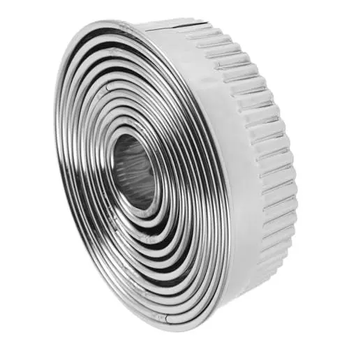 Produktbild: OFFSCH 11st Kuchenform Pfannkuchenring Muffin- -Ringe Runde Formen Metall Backform Pfannkuchen-eierringe Crumpet-Ringe Werkzeug Zur Lebensmittelzubereitung Rostfreier Stahl Silver