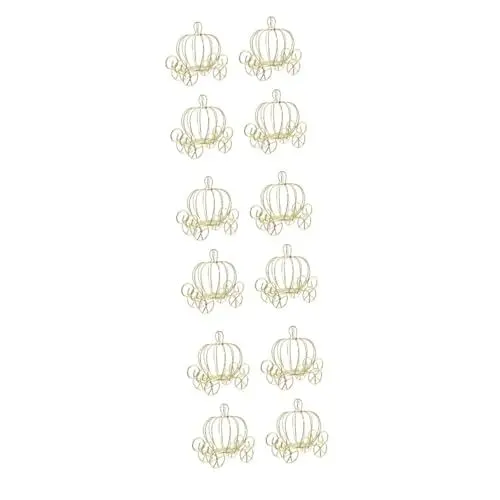 Produktbild: OFFSCH 3 Sets Eleganter Kürbis-eimer Süßigkeitenhalter Metall Süßigkeitenbox Für Hochzeit Halloween Babyparty Geburtstag 4 Stück * 3