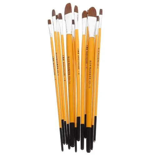 Produktbild: OFFSCH 12st Malpinsel Staffelei Ölpinsel Malutensilien Kunststudent Pigmentmischung Farbe Für Acrylmalerei Pigmentpinsel Vielseitige Malerei Pinsel-kit Aquarellpinsel-Set Malen Wolfsmähne