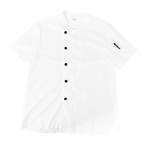 Produktbild: OFFSCH 1pc Atmungsaktive Chef Shirt Kurzarm Aarel Chef Jacke Koch Uniform Atmungsaktive Net Stoff