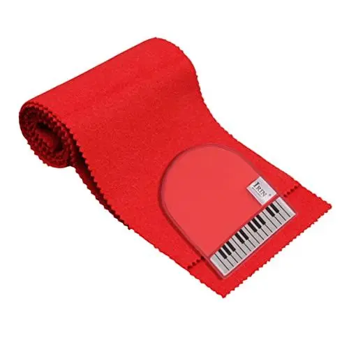 Produktbild: OFFSCH 1 Set 2-teiliges 88-Tasten-Piano Keyboard Cover Reinigungshandschuh Kit Piano Tuch Digitales Klavier Tastatur Abdeckung Cover Für Digitalpianos Elektronisch E-piano-cover Faserstoff (Rot)