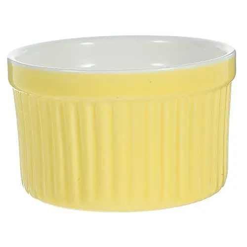 Produktbild: OFFSCH 1 Stück Keramik-dessertschale Gelbe Puddingschale Backschüssel Schüssel Mikrowellen- Und Spülmaschinenfestes Geschirr