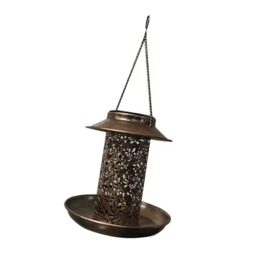 Produktbild: OFFSCH 1 Stück Outdoor Vogelfutterhaus Solar Vogelfutterhaus Mit LED Licht Solarbetriebenes Vogelfutterhaus Vogelfutterbehälter Vogelfuttertablett Vogelfutterspender Fenster