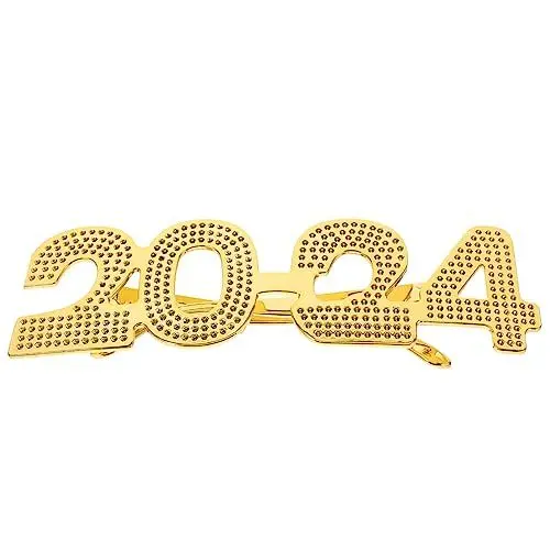 Produktbild: OFFSCH 2024 Abschlussfeier Brille Party-Gläser-Dekor bunte Gläser kinder ferngläser kinderferngläser partygläßer schnapsgläser Partyzubehör für das neue Jahr lustige Tanzbrille Stk Golden
