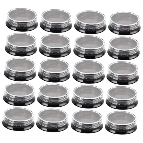 Produktbild: OFFSCH 20st Lidschatten-box Zylinder Stapelbare Perlenbehälter Zubehörboxen Für Nägel Kleine Gläser Mit Deckel Nagel Diy Dekoration Fall Etui Mit Schraubdeckel Acryl Black