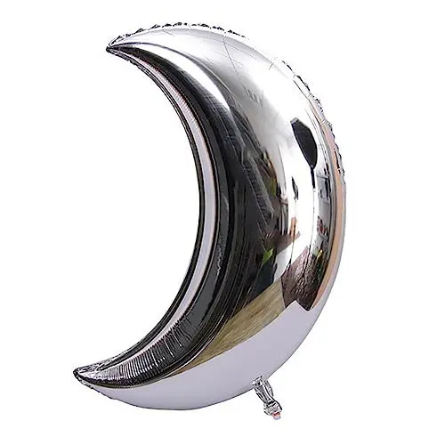 Produktbild: OFFSCH 24 Mond-Helium-Ballon goldener Mond dekorativer Luftballon Mondballon Moon-Party-Dekorationen Punktballons Hochzeit Heliumballons Perlenballons Folienballons hochzeitsdeko Silver