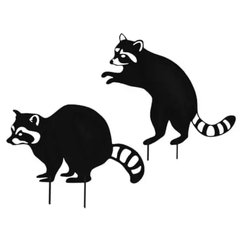 Produktbild: OFFSCH 2 Stück Waschbär-hofschild Rasenpfahl Waschbär-hofpfahl Gartenpfähle Für Draußen Gartendeko Für Gartenliebhaber