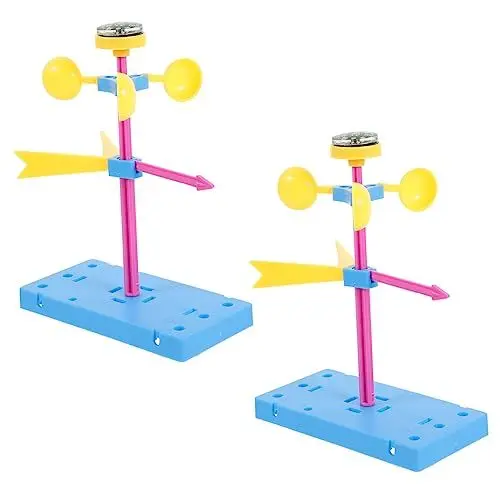 Produktbild: OFFSCH 2St Kinder Bauen Spielzeug zusammen bastelzeug für Kinder Spielzeug für Kinder Bildung Windfahne Spielzeug Wetterstation als Spielzeug spielzeuge Kinderspielzeug zum Zusammenbauen