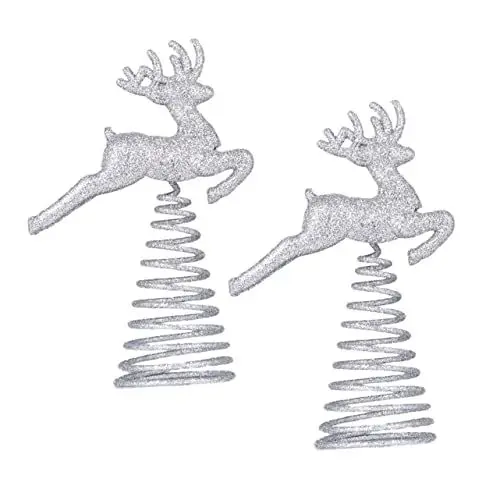 Produktbild: OFFSCH 2 Stück Eiserner Elch Weihnachtsbaumspitze Weihnachtsbaum Verkleidung Christbaum Schmuck Für Party Dekoration