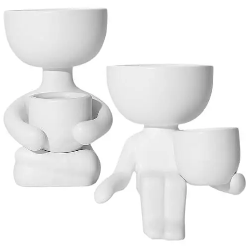Produktbild: OFFSCH Pflanztöpfe Keramik-blumentöpfe Kreativer Blumentopf Mit Menschlichem Design Für Die Dekoration Im Home-Office
