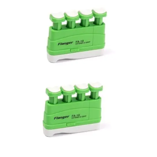 Produktbild: OFFSCH 2 Stück Gitarre Fingerübungen Gitarre Handübung Gitarre Fingerübungsgerät Fingertrainer Instrument Bassgitarre Zubehör Handtrainer Gitarre Akustikgitarre Grün