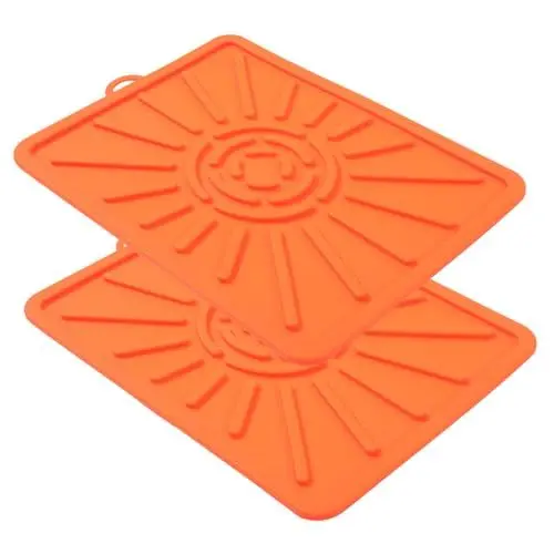 Produktbild: OFFSCH 2 Stück Ofen Seitengitter Pad Kochgeschirr Grillmatte Pfanne Grill Seitenregal Grillplatte Zubehör Besteck Grillmatten Für Outdoor Grill Gadgets Utensilien Topf
