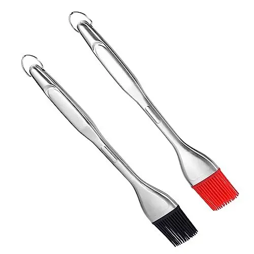 Produktbild: OFFSCH 2st Grillbürste Marinierpinsel Bbq-marinadenbürste Speiseölpinsel Grillgewürzpinsel Grillpinselsauce Lebensmittelgrill Grillpinsel Für Sauce Rostfreier Stahl Haushalt Barbecue Soße