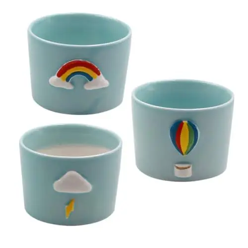 Produktbild: OFFSCH 3St Wettertopf lagercontainer vorratsbehälter sukkulenten töpfe Put Geschenkidee für Reisende blumenbank Set grüne Pflanzen Topfpflanze Sämlingstopf Blumenstand Blumentopf Keramik
