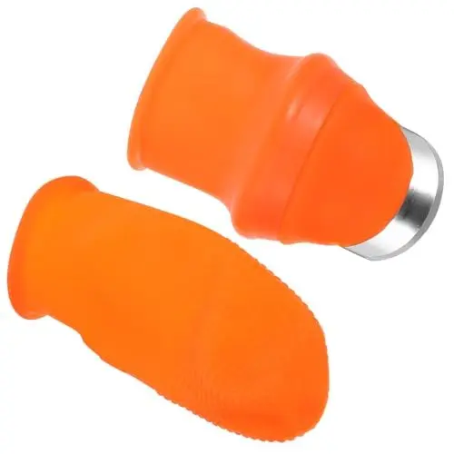 Produktbild: OFFSCH 3 STK Daumenmesser Gardening Gloves Gartenarbeit Handschuhe Erdbeerernte Werkzeug Gemüseernte Handschuhe Daumen-Erntewerkzeug Pflanzenerntezubehör Gartengerät Orange