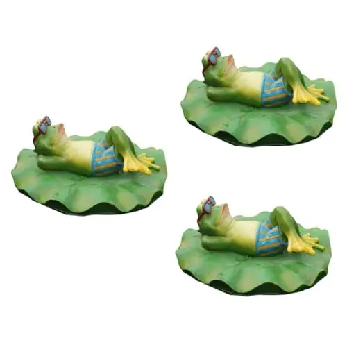 Produktbild: OFFSCH 3 STK Schwimmender Frosch Künstliches para Froschteich Frosch-Yoga-Figur Teichdekoration Bonsai-miniaturfiguren Tierfiguren Für Den Garten Frösche Froschfiguren Green Harz