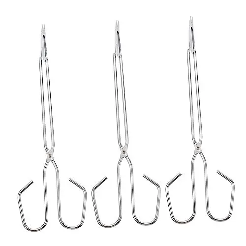 Produktbild: OFFSCH 3st Kohleclip Tortilla-friteusenzange Grillkohlezange Holzzange Barbecue-grillzange Steak Bratzange Kaminzange Schürhaken Vom Holzkohlegrill Grillschere Zange Obst Pinzette Eisen