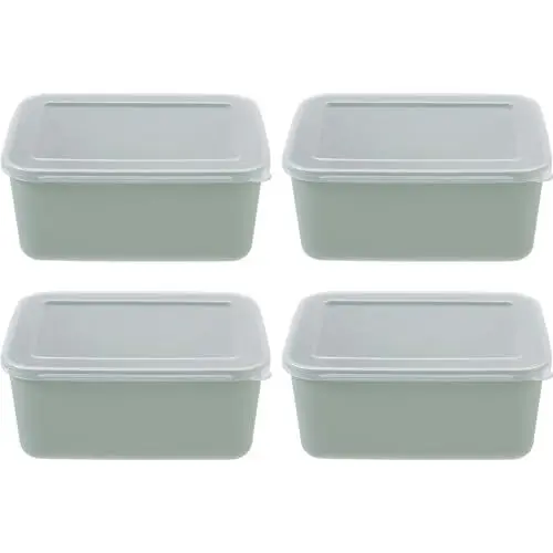 Produktbild: OFFSCH 4 Stück Gefrierschrank Lebensmittelboxen Luftdicht Stapelbar Kühlschrank Gefrierbehälter Frischhaltebox Für Gemü Obst Fleisch Transparent