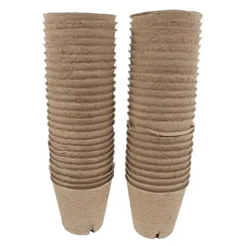 Produktbild: OFFSCH 50 Stück Mini-blumentöpfe Für Jungen Und Mädchen Kindergartenbecher Papierpflanz-Kits Drainagelöcher Zum Wachsen