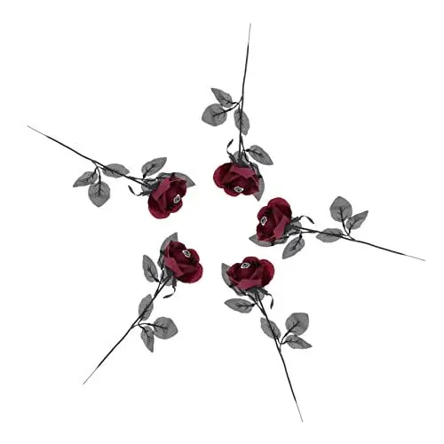 Produktbild: OFFSCH 5pcs Simulierte Rose Mit Große Rose Für Halloween Party Realistische Blume Für Wohnkultur