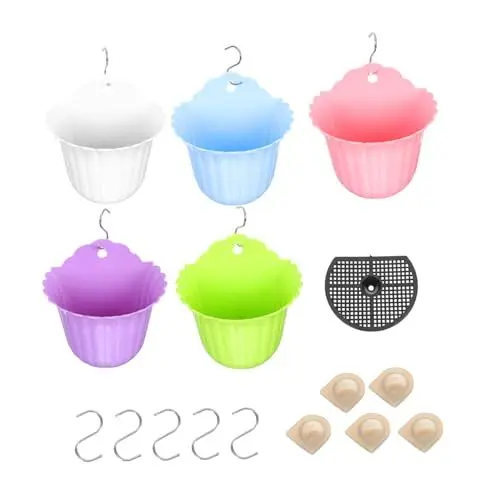 Produktbild: OFFSCH Hängender Blumentopf Für Pflanzen Outdoor Einfache Blumentöpfe Aus Pp-Material Leicht Zu Reinigen Hängen Blumenkorb Innenbereich Dekoration Für Balkon Und Fenster