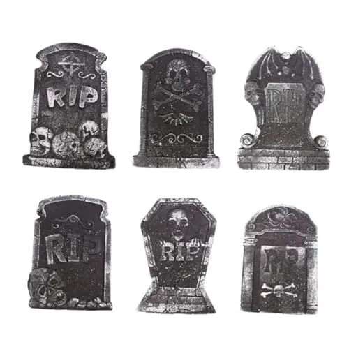 Produktbild: OFFSCH 6St Dekoration von Grabsteinen Halloween-Dekorationen für den Außenbereich Tod Halloween grabstein Halloween aussendeko Ornament Grabsteindekorationen im Freien Halloween-Grabstein