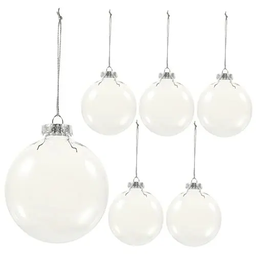 Produktbild: OFFSCH Hohle Weihnachtskugeln 6 Stück Befüllbar Dekorativ Für Baumdekoration Weihnachtsbaumschmuck