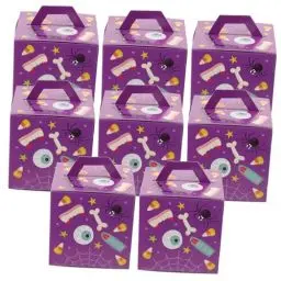 Produktbild: OFFSCH 8 Stück Kartons Halloween-geschenkbox Praktischer Süßigkeitenbehälter Halloween-süßigkeiten-boxen Geschenkangebot Halloween-dekoration Halloween-goodie-bag Schmücken Papier Violett
