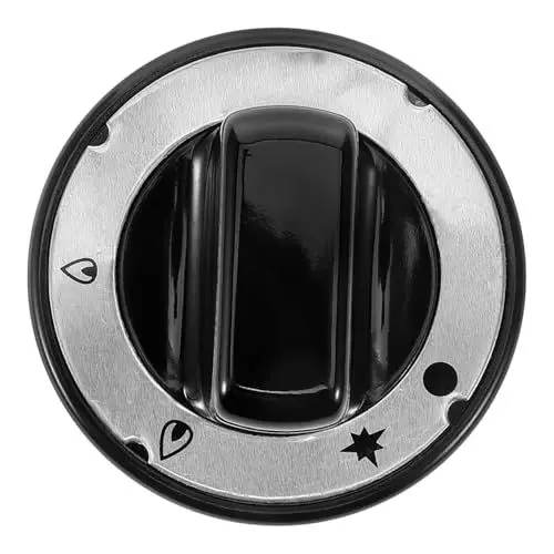 Produktbild: OFFSCH Herdknopf Ersatz Universal-gasherdknopf Für Grillplatte Hitzebeständiges Holz 70 Mm Durchmesser Schwarz Einfache Installation