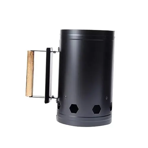 Produktbild: OFFSCH Outdoor-BBQ-Karbonfass Holzgriff schnelle Zündung für Grill Dicke Isolierung 6 Lüftungsschlitze robuste Schraube 1 mm Feueranzünderfass zufällige Farbe englische Verpackung