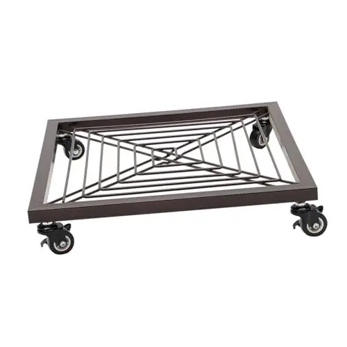 Produktbild: OFFSCH Beweglicher Blumentopf Regal Blumentopfhalter Rollregal Für Blumentöpfe Blumenerde Walzwerk Garten Blumentopf Basis Quadratisches Tablett Retro-pot-mover Pflanzenwagen Black Eisen
