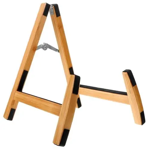 Produktbild: OFFSCH Gitarrenständer Aus Holz Stabiler Bass Und Akustikgitarrenhalter Platzsparendes Design Für Zuhause Und Veranstaltungen Geeignet Für Gitarre Ukulele Violine Klassischer